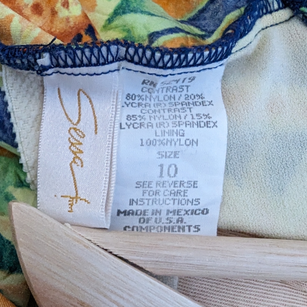 Vintage Sessa Sunflower Scoop Back One Piece Swimsuit - Picture 8 of 9